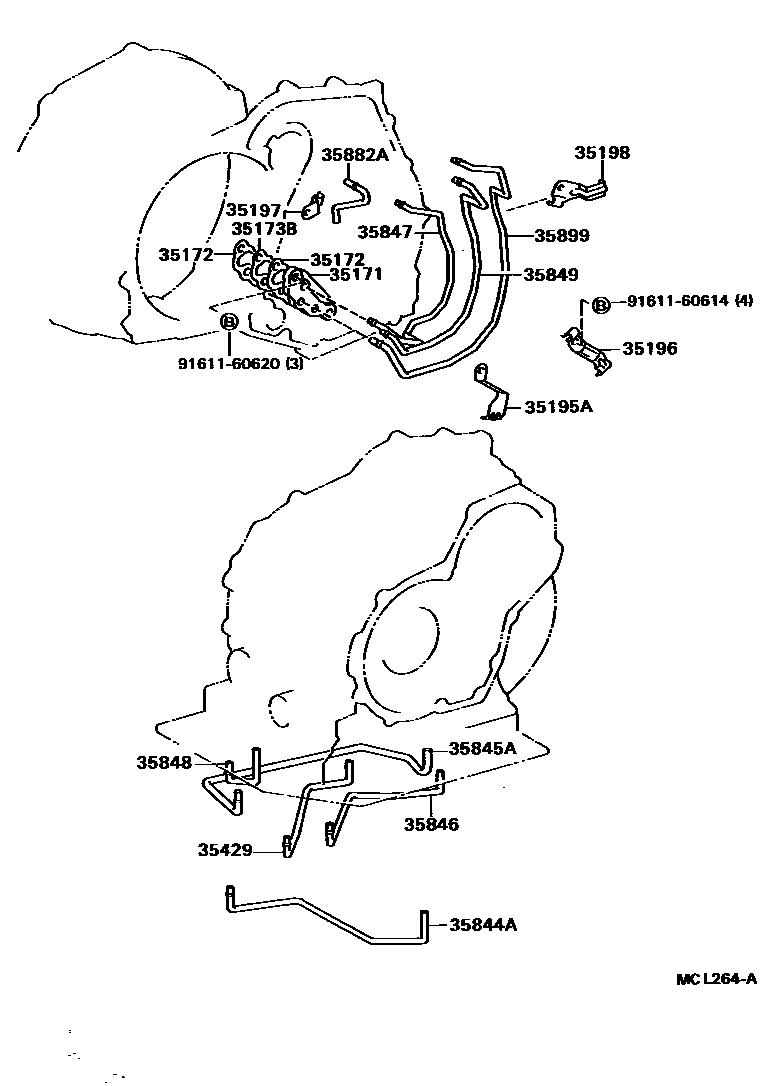 Toyota COROLLA 阀体和滤油网(ATM) EPC diagram — MCL264A