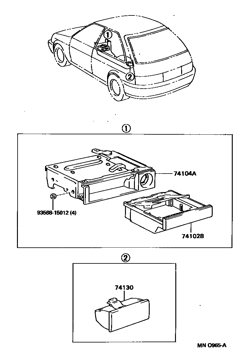 Toyota COROLLA 烟灰盒 EPC diagram — MN0965A