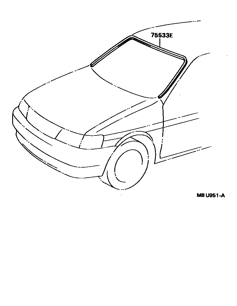 Toyota COROLLA 前防护条 EPC diagram — MBU951A