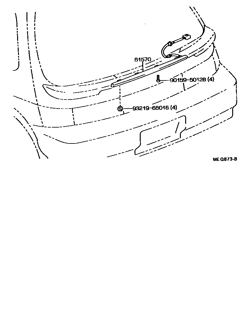 Toyota COROLLA 高位刹车灯 EPC diagram — MEQ873B