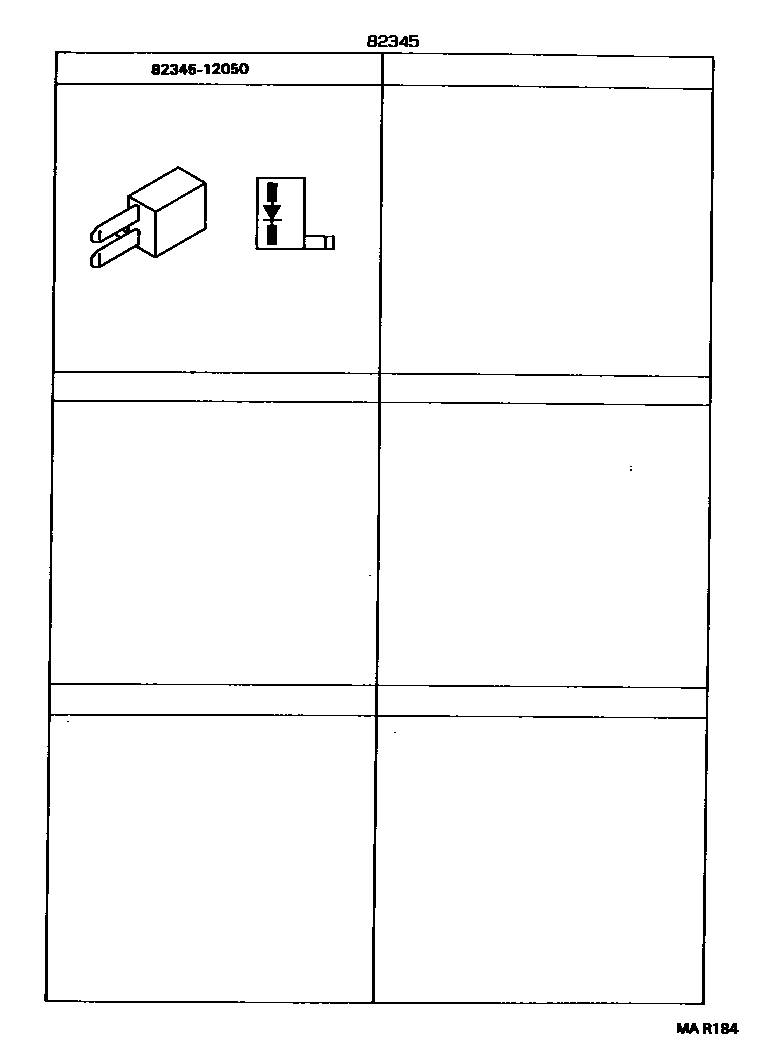 Toyota COROLLA 线束和卡夹 EPC diagram — MER184