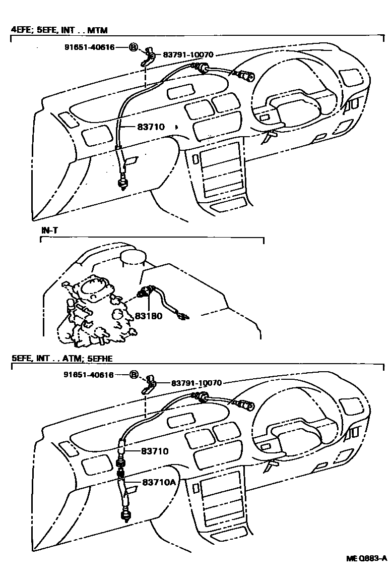 Toyota COROLLA 仪表 EPC diagram — MEQ883A