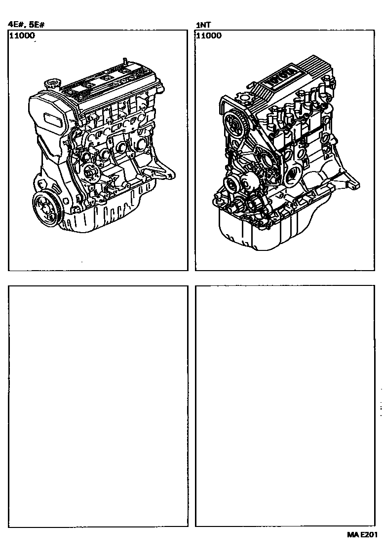 Toyota COROLLA Partial Engine Assembly EPC diagram — MAE201
