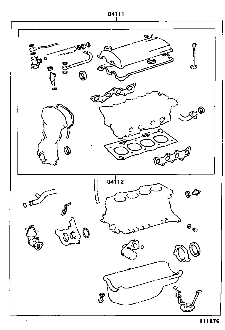 Toyota COROLLA Engine Overhaul Gasket Kit EPC diagram — 111876