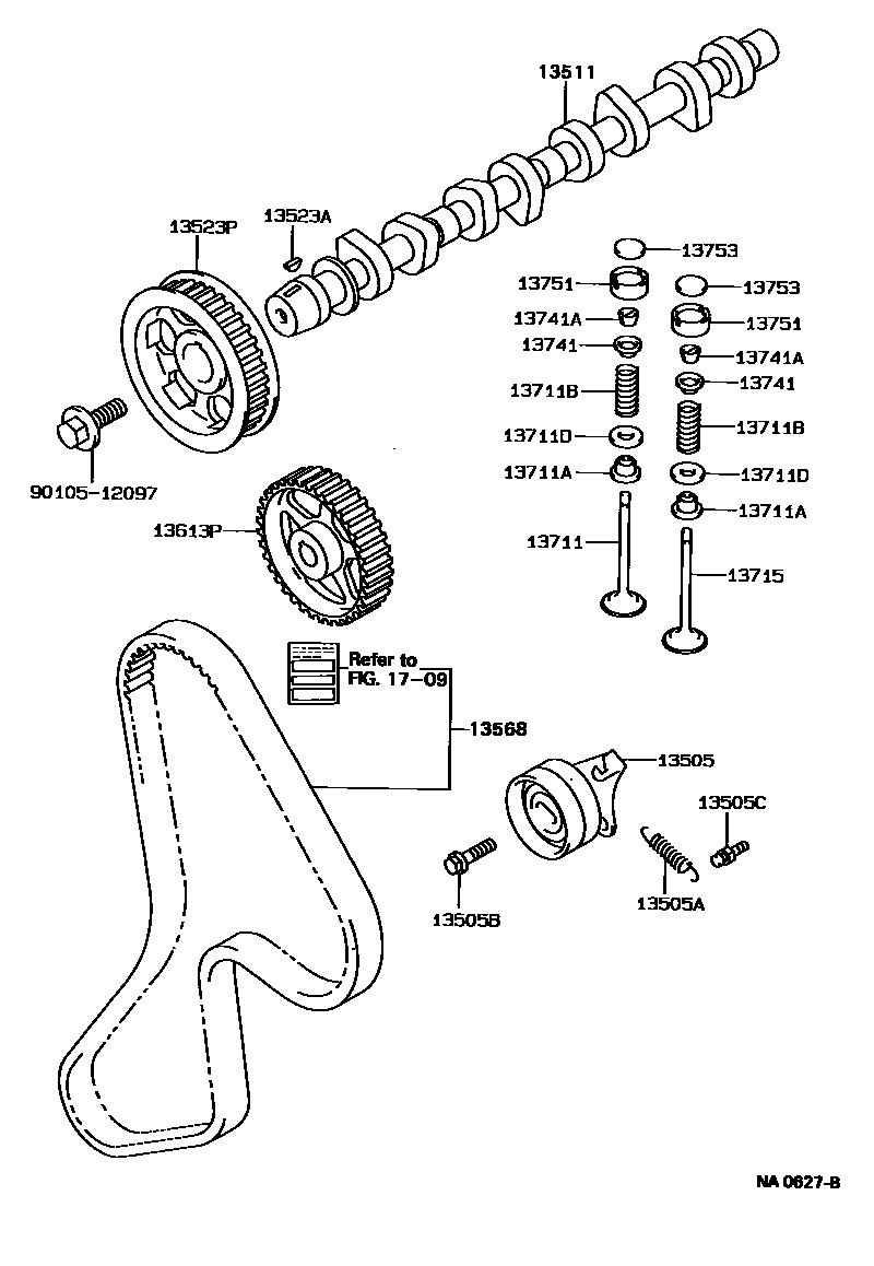 Toyota COROLLA Camshaft & Valve EPC diagram — NA0627B