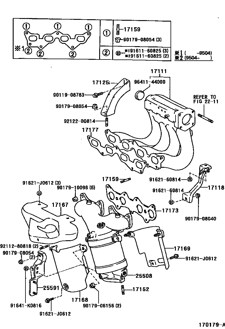 Toyota COROLLA Manifold EPC diagram — 170179A