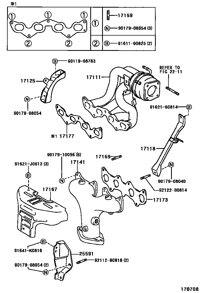 Toyota COROLLA Manifold EPC diagram — 170708