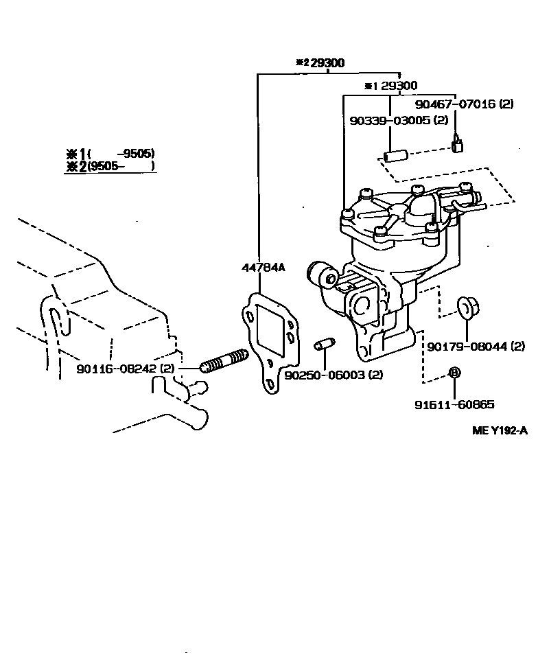 Toyota COROLLA 真空泵 EPC diagram — MEY192A