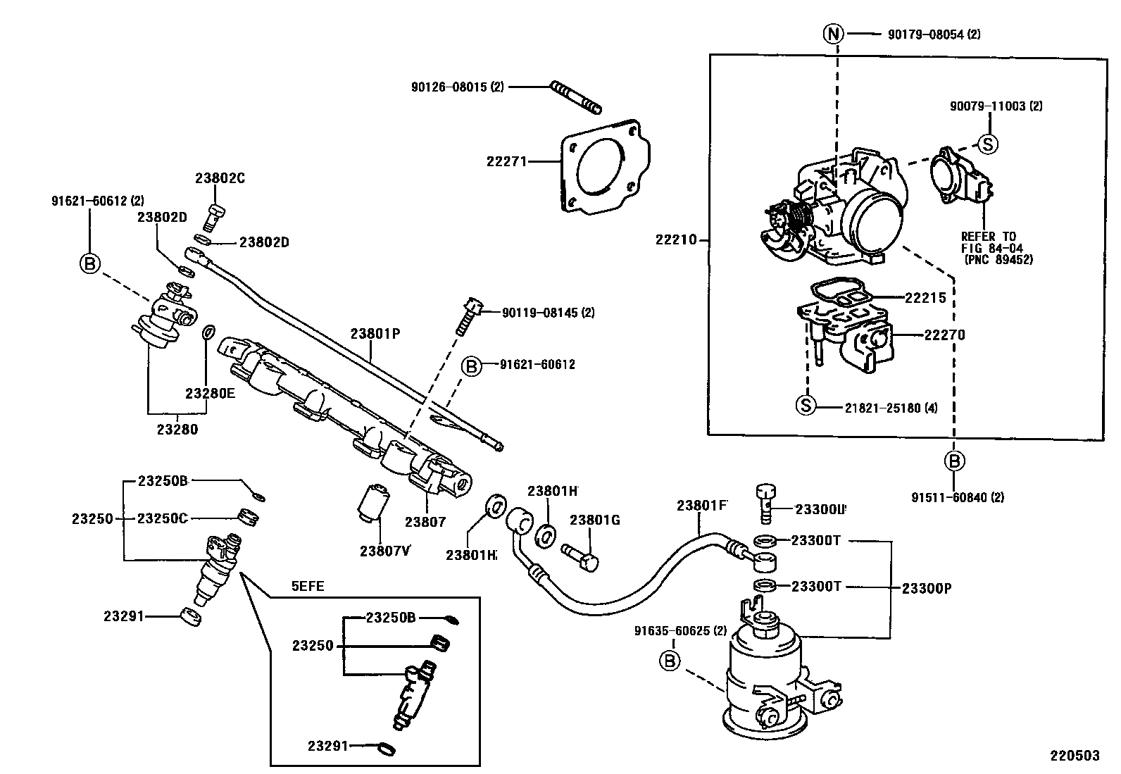 Toyota COROLLA 燃油喷射系统 EPC diagram — 220503