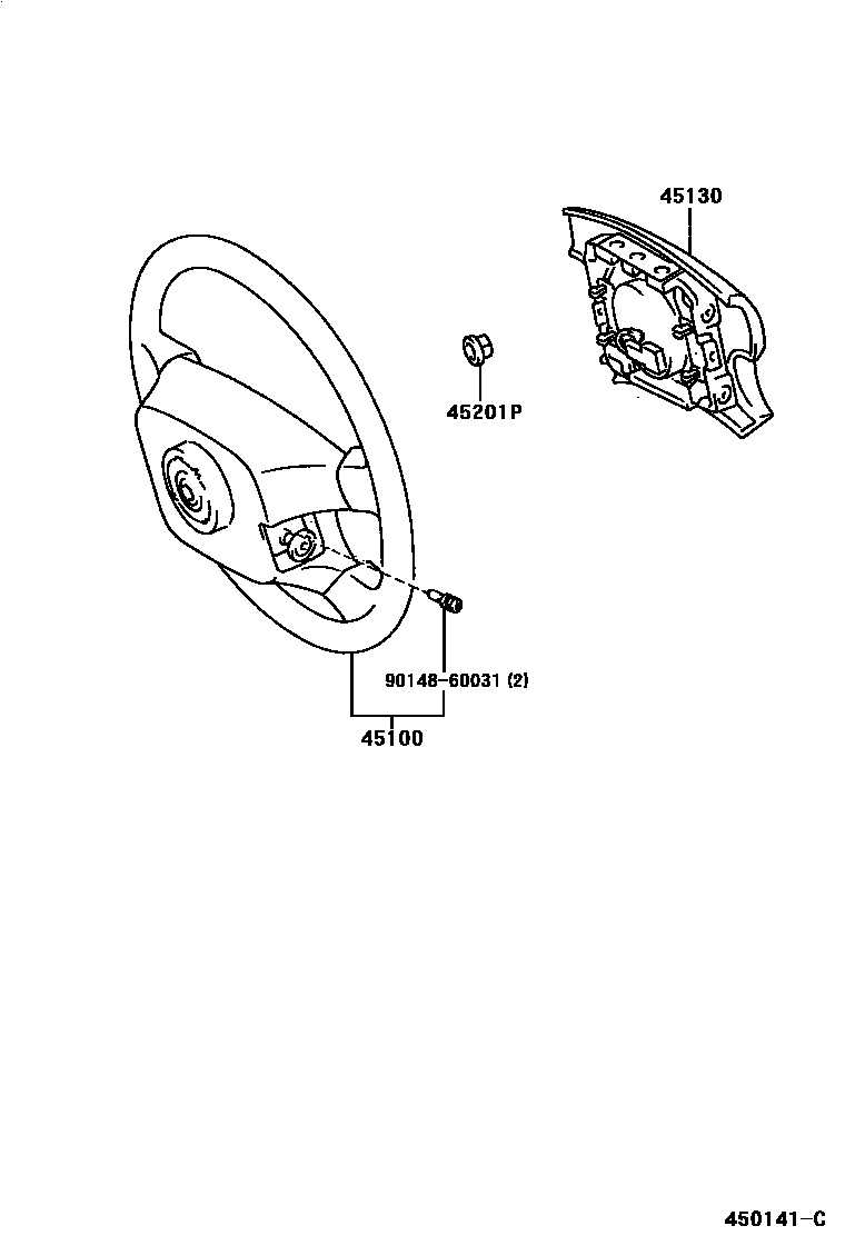 Toyota COROLLA Steering Wheel EPC diagram — 450141C