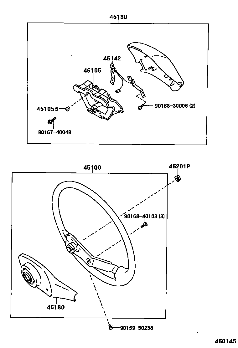 Toyota COROLLA Steering Wheel EPC diagram — 450145