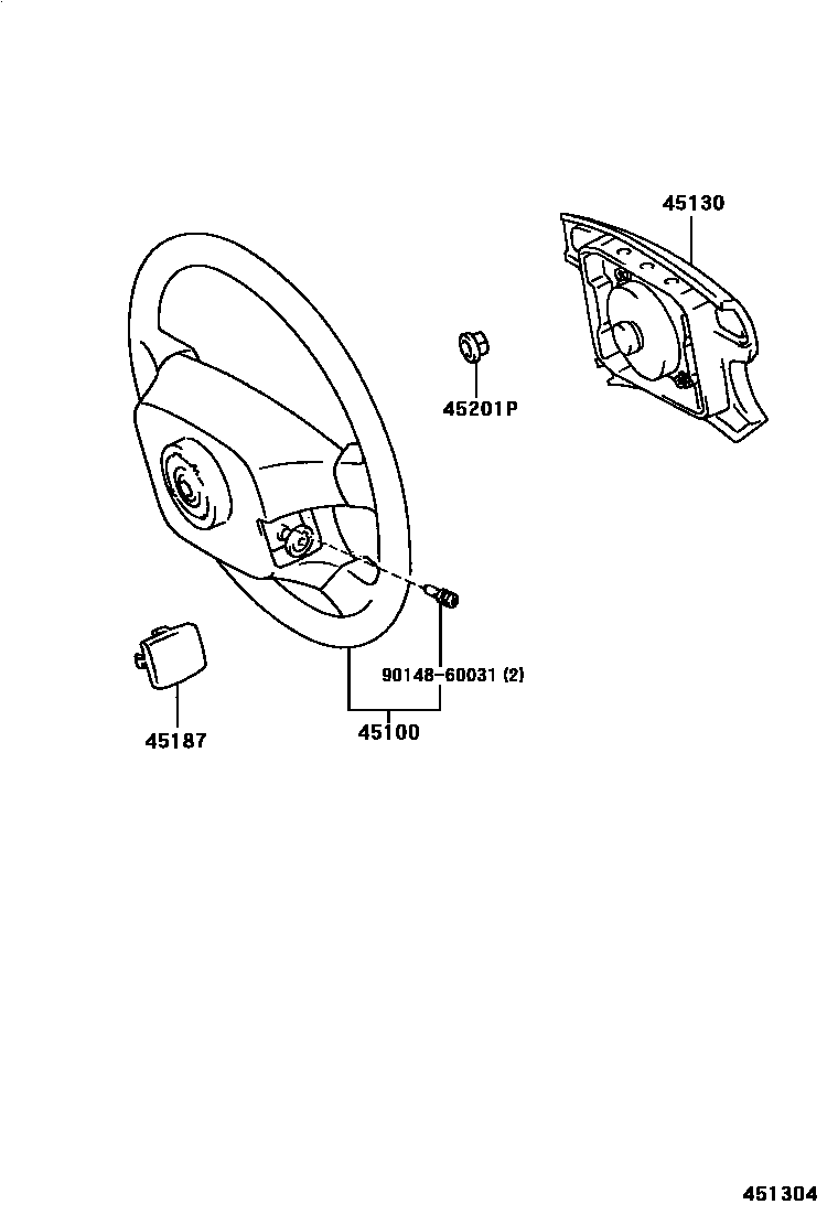 Toyota COROLLA Steering Wheel EPC diagram — 451304