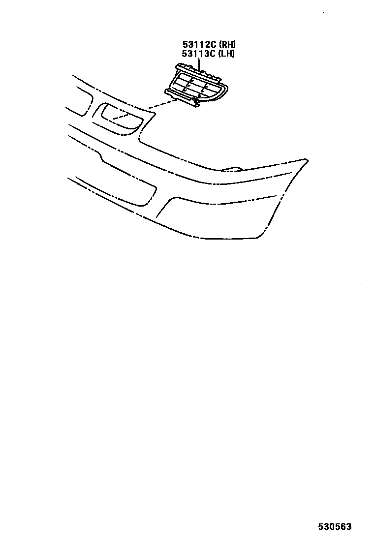 Toyota COROLLA radiator grille EPC diagram — 530563