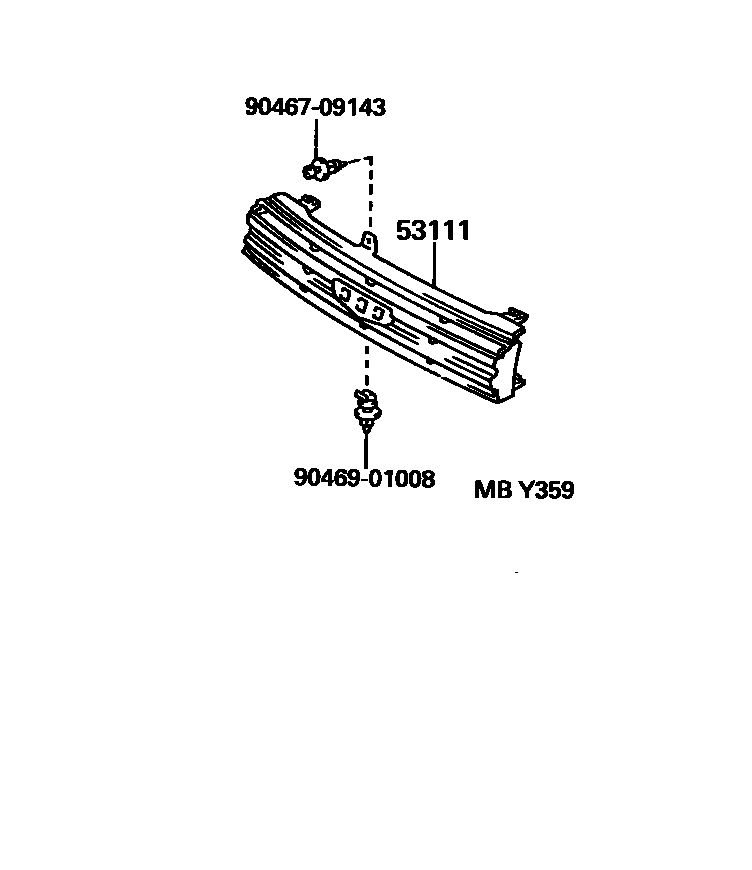 Toyota COROLLA radiator grille EPC diagram — MBY359