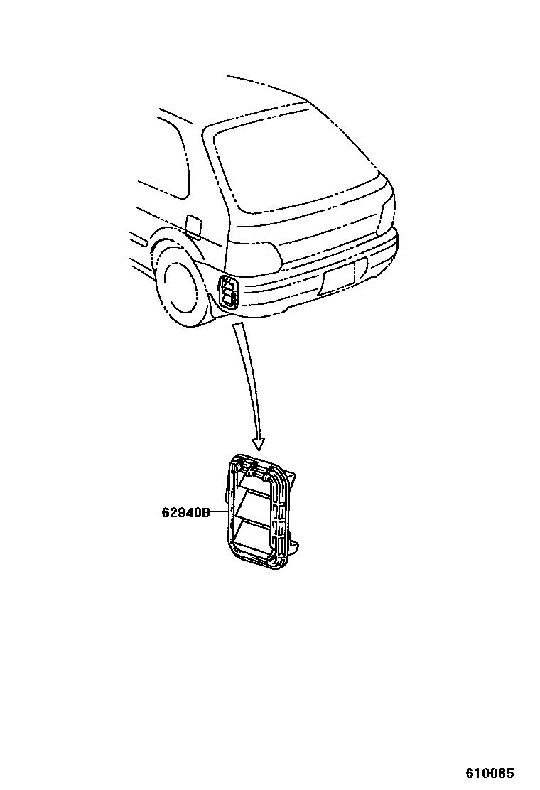 Toyota COROLLA 车侧通风装置 EPC diagram — 610085