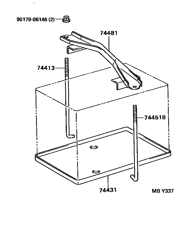 Toyota COROLLA battery holder EPC diagram — MBY337