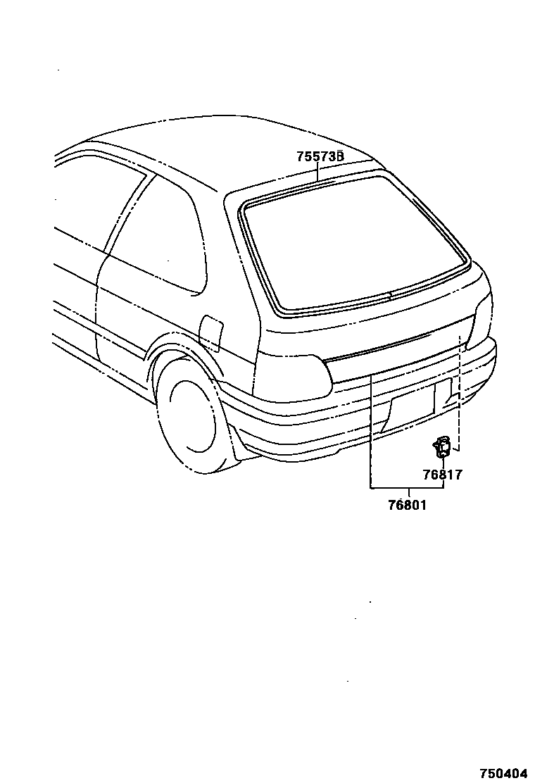 Toyota COROLLA 后防护条 EPC diagram — 750404