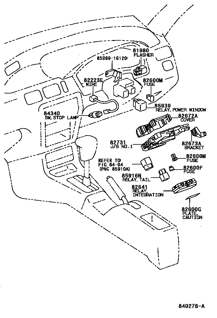 Toyota COROLLA 开关和继电器和ECU EPC diagram — 840276A