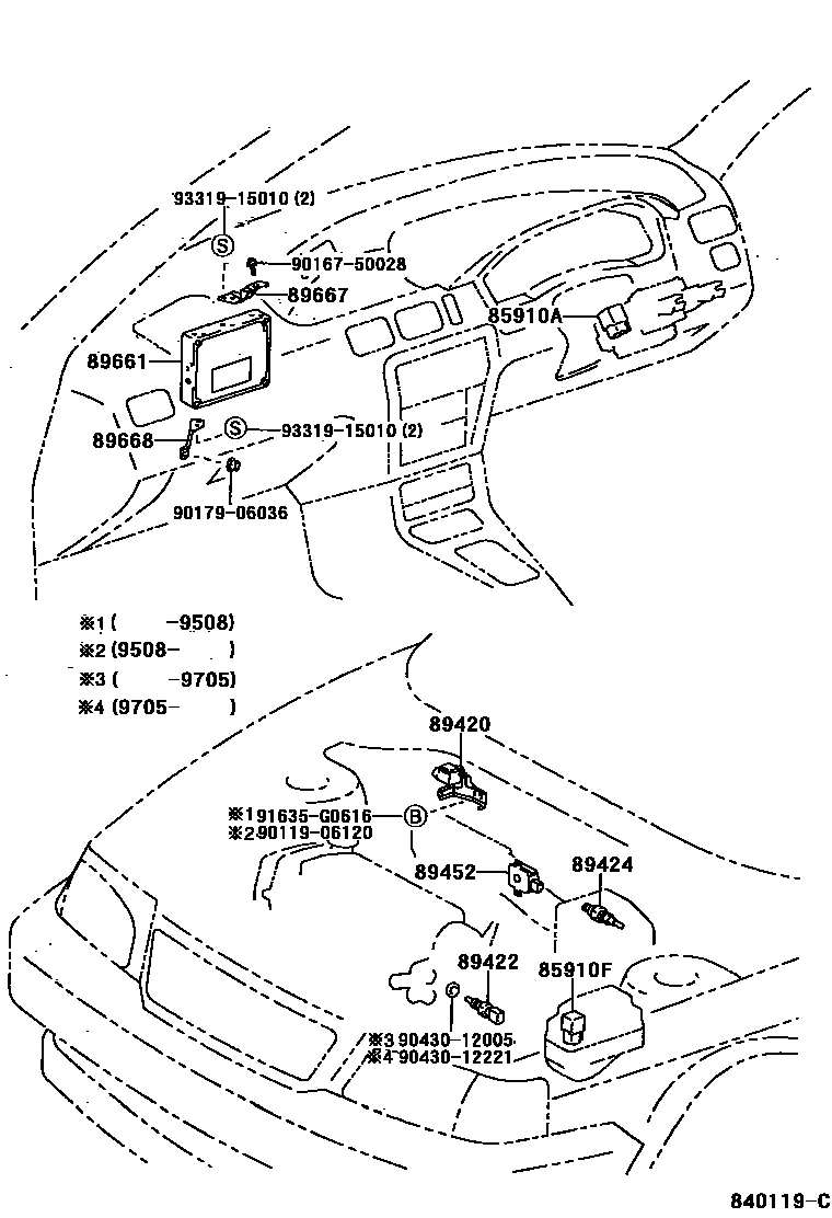 Toyota COROLLA 电子燃油喷射系统 EPC diagram — 840119C