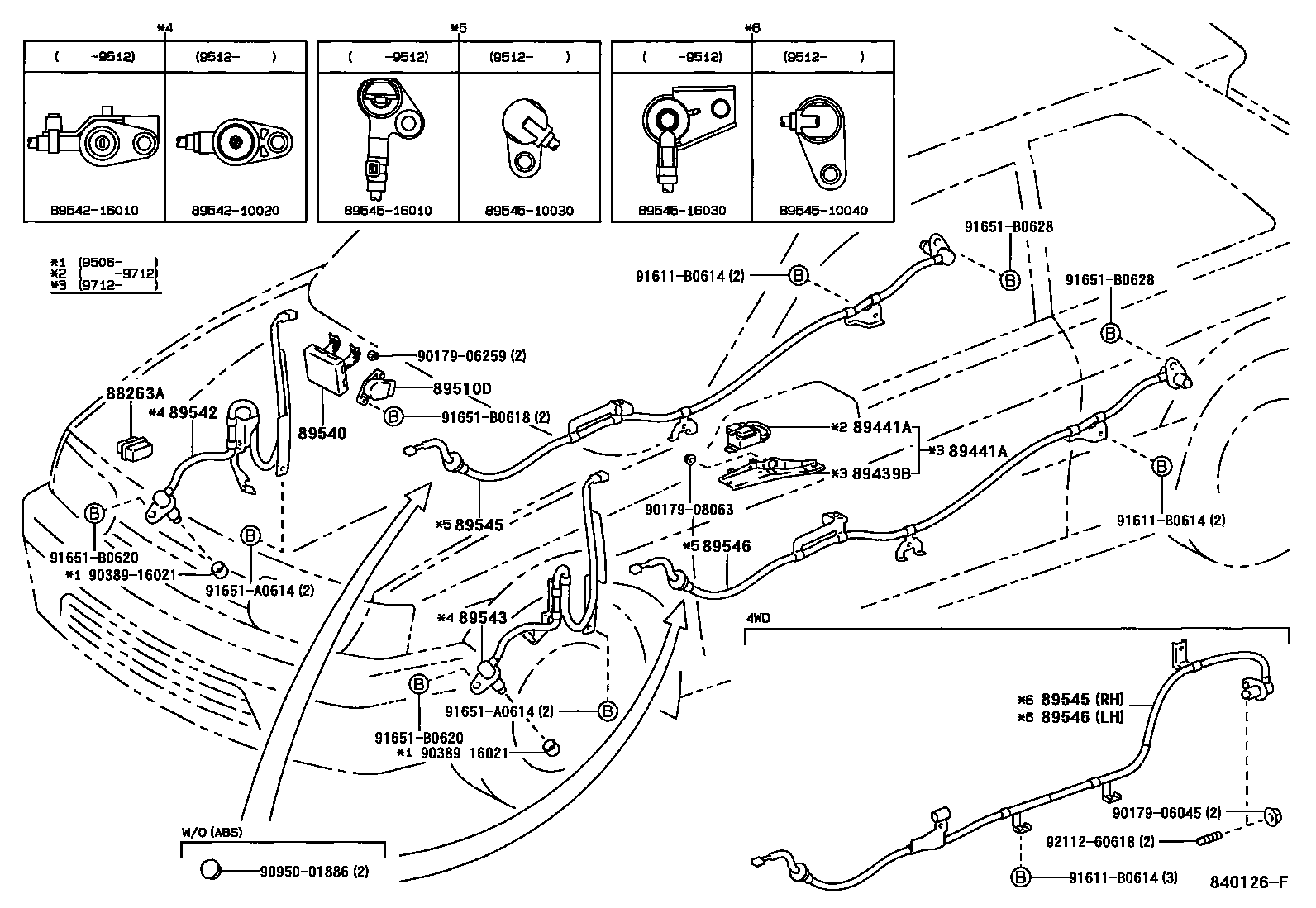 Toyota COROLLA ABS 和 VSC EPC diagram — 840126F