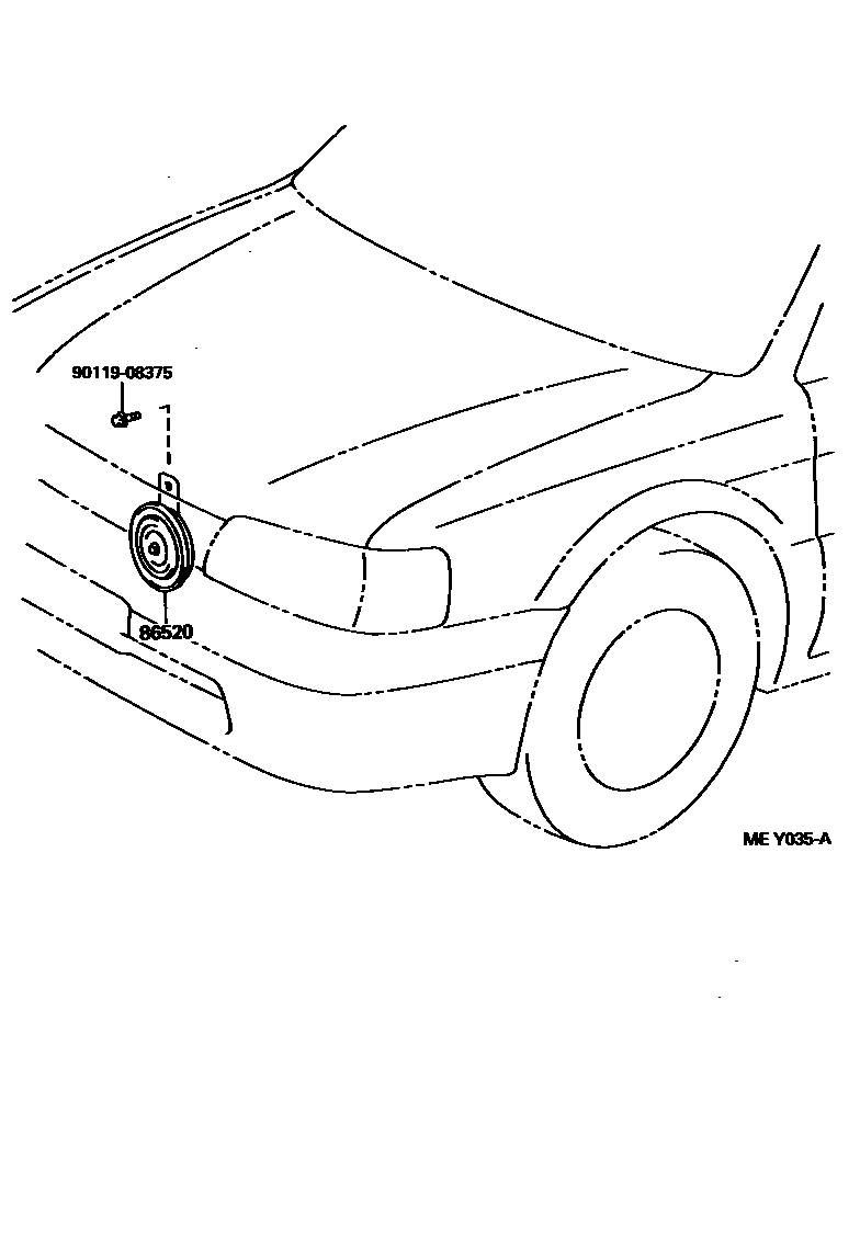 Toyota COROLLA 喇叭 EPC diagram — MEY035A