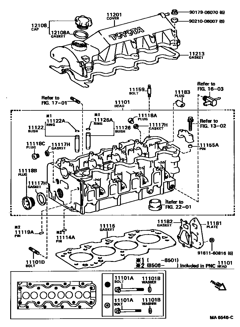 Toyota COROLLA Cylinder Head EPC diagram — MA6546C