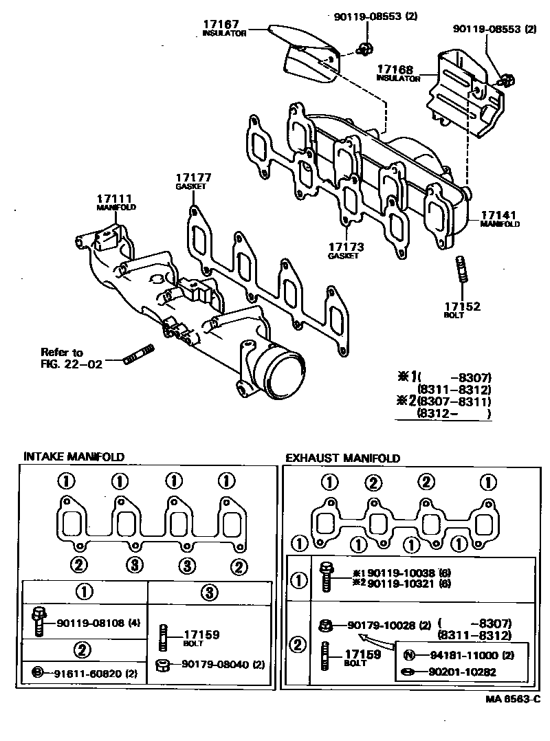 Toyota COROLLA Manifold EPC diagram — MA6563C