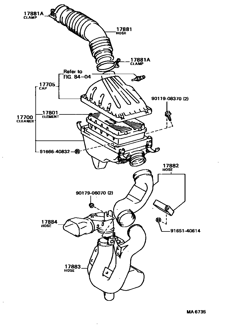Toyota COROLLA Air Cleaner EPC diagram — MA6735