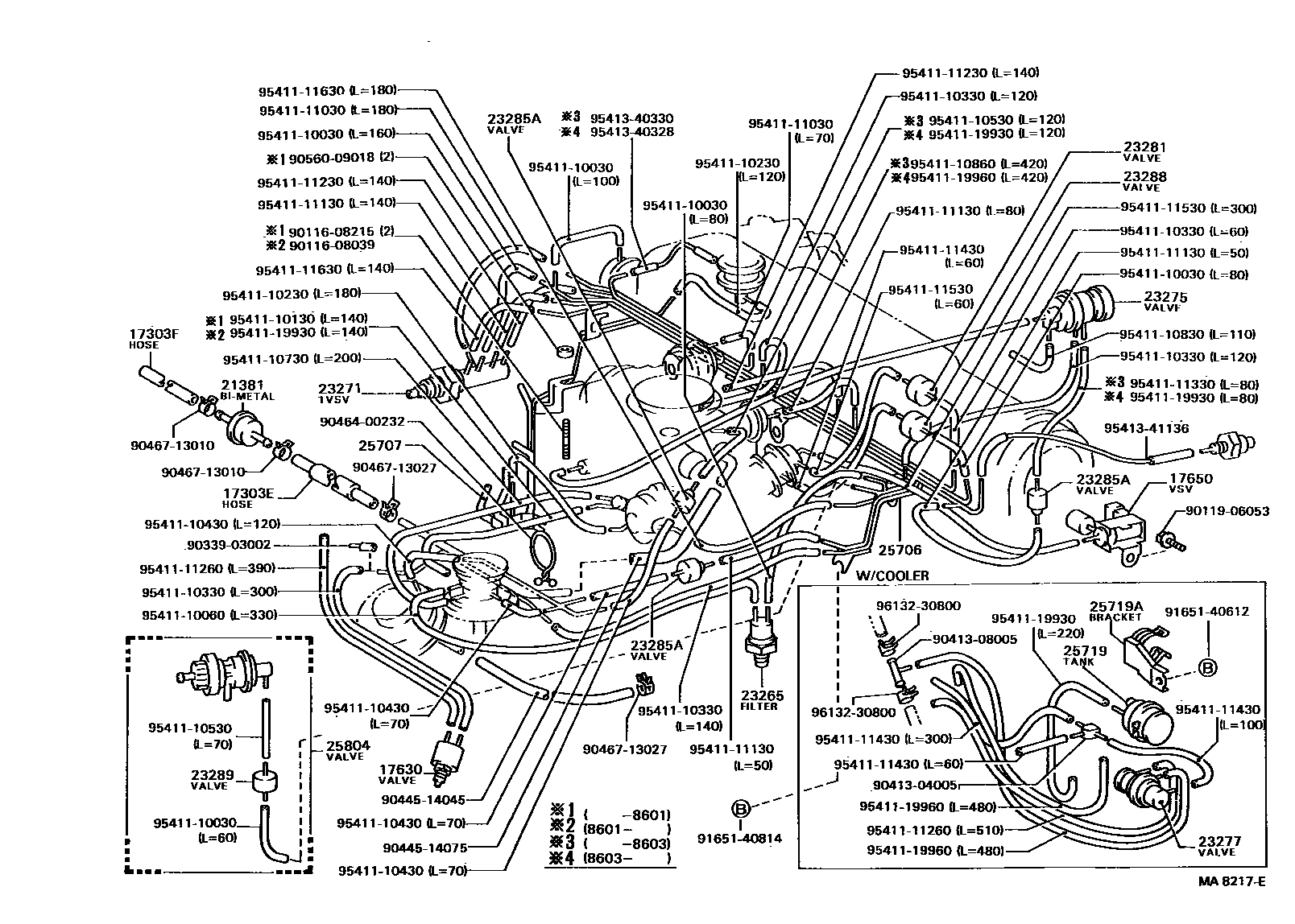 Toyota COROLLA vacuum tube EPC diagram — MA8217E