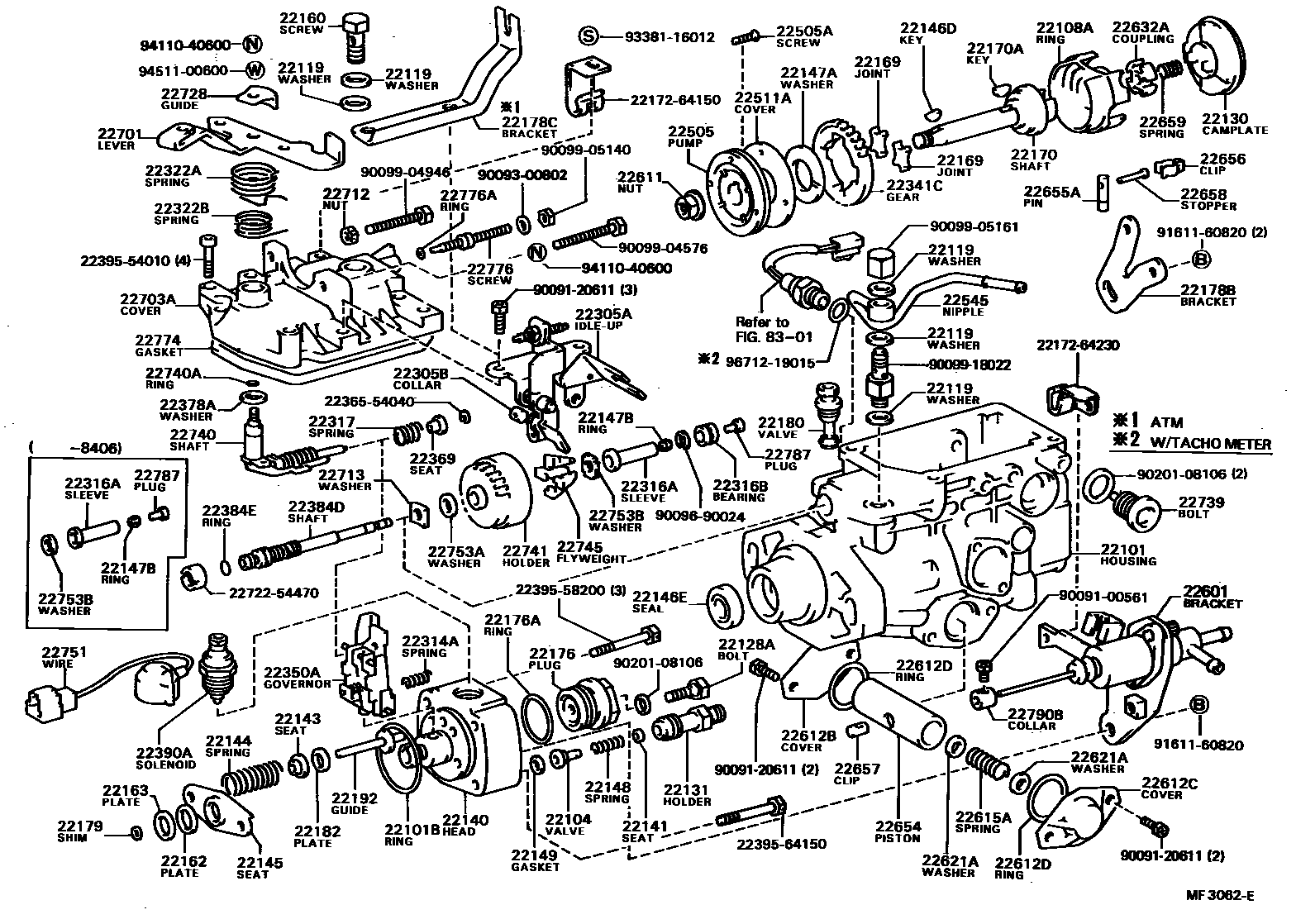 Toyota COROLLA 喷油泵体 EPC diagram — MF3062E