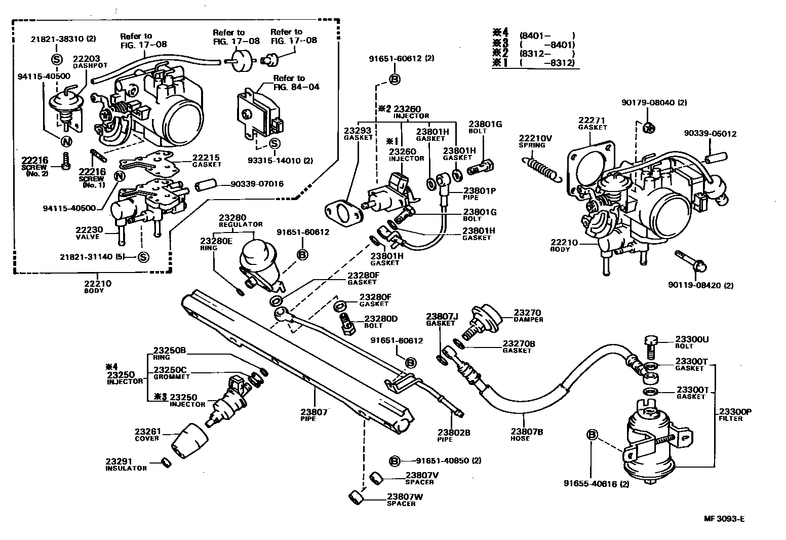 Toyota COROLLA 燃油喷射系统 EPC diagram — MF3093E