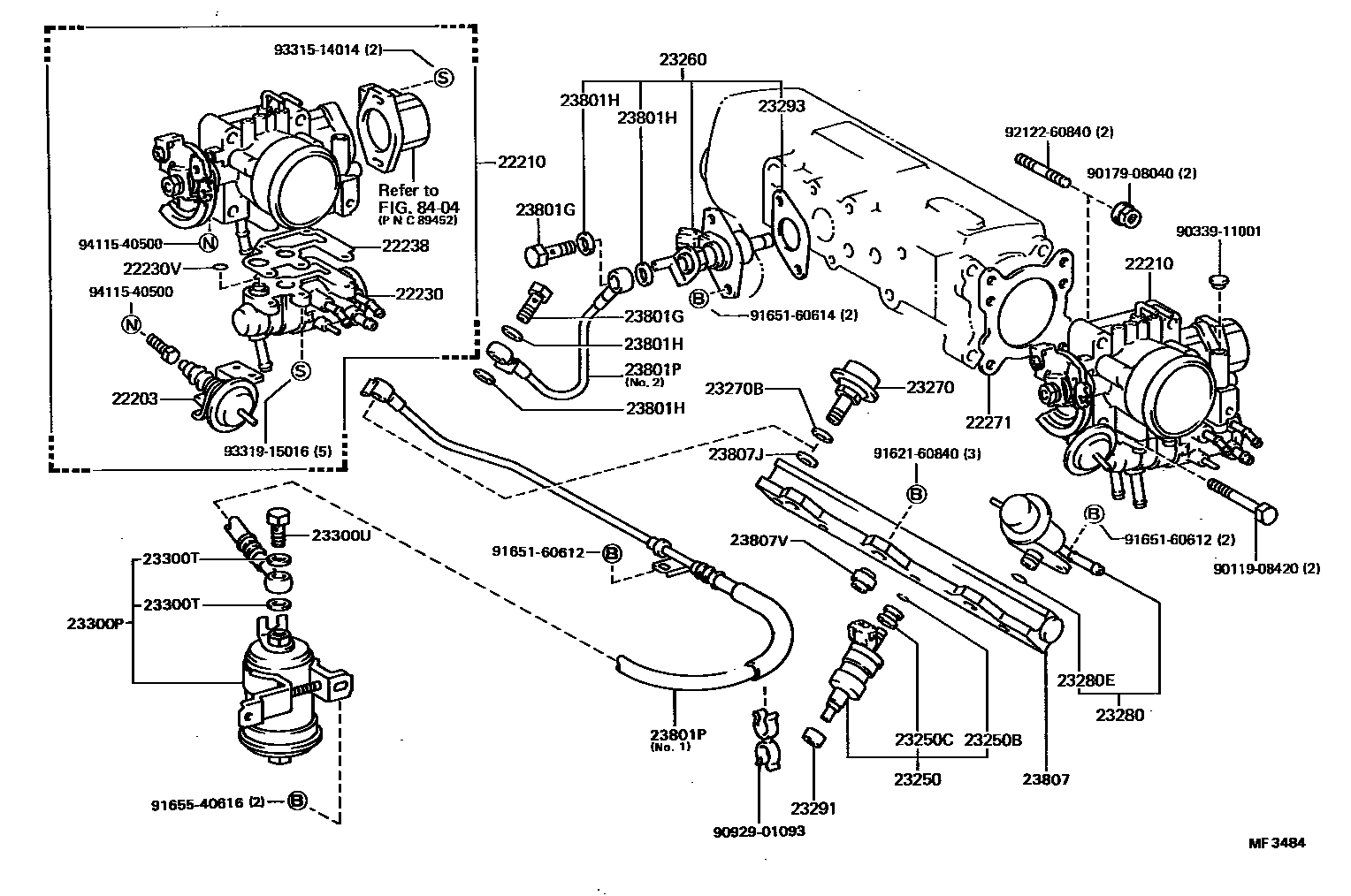 Toyota COROLLA 燃油喷射系统 EPC diagram — MF3484