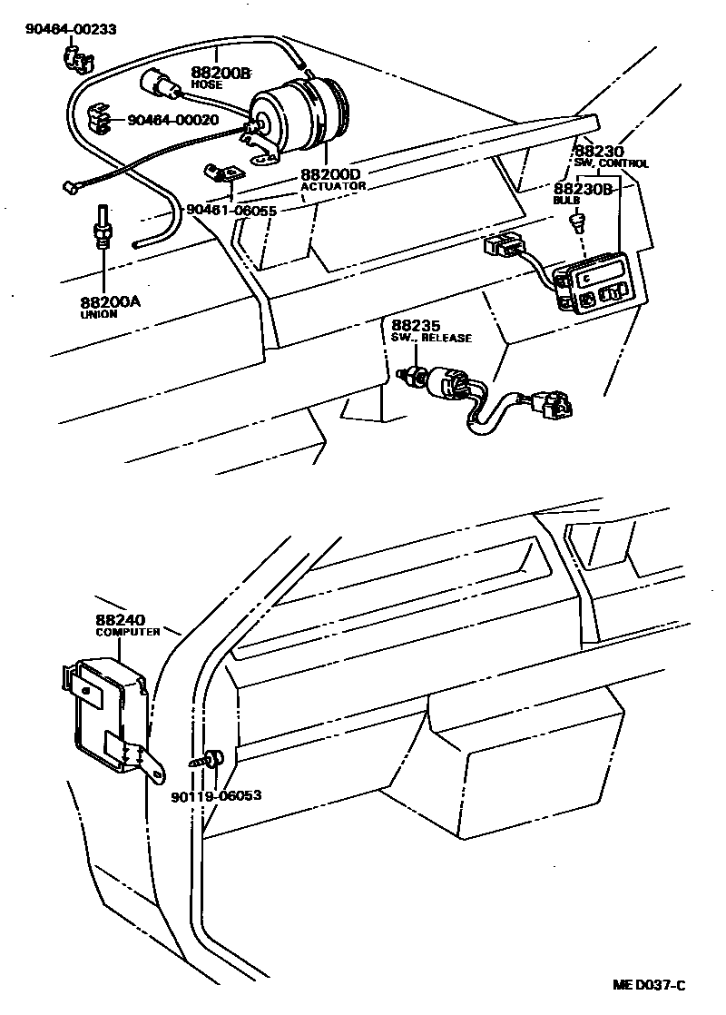 Toyota COROLLA 巡航控制(自动行驶) EPC diagram — MED037C