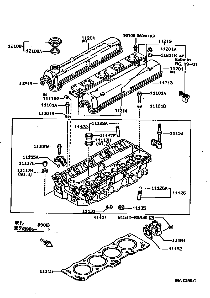 Toyota COROLLA Cylinder Head EPC diagram — MAC236C