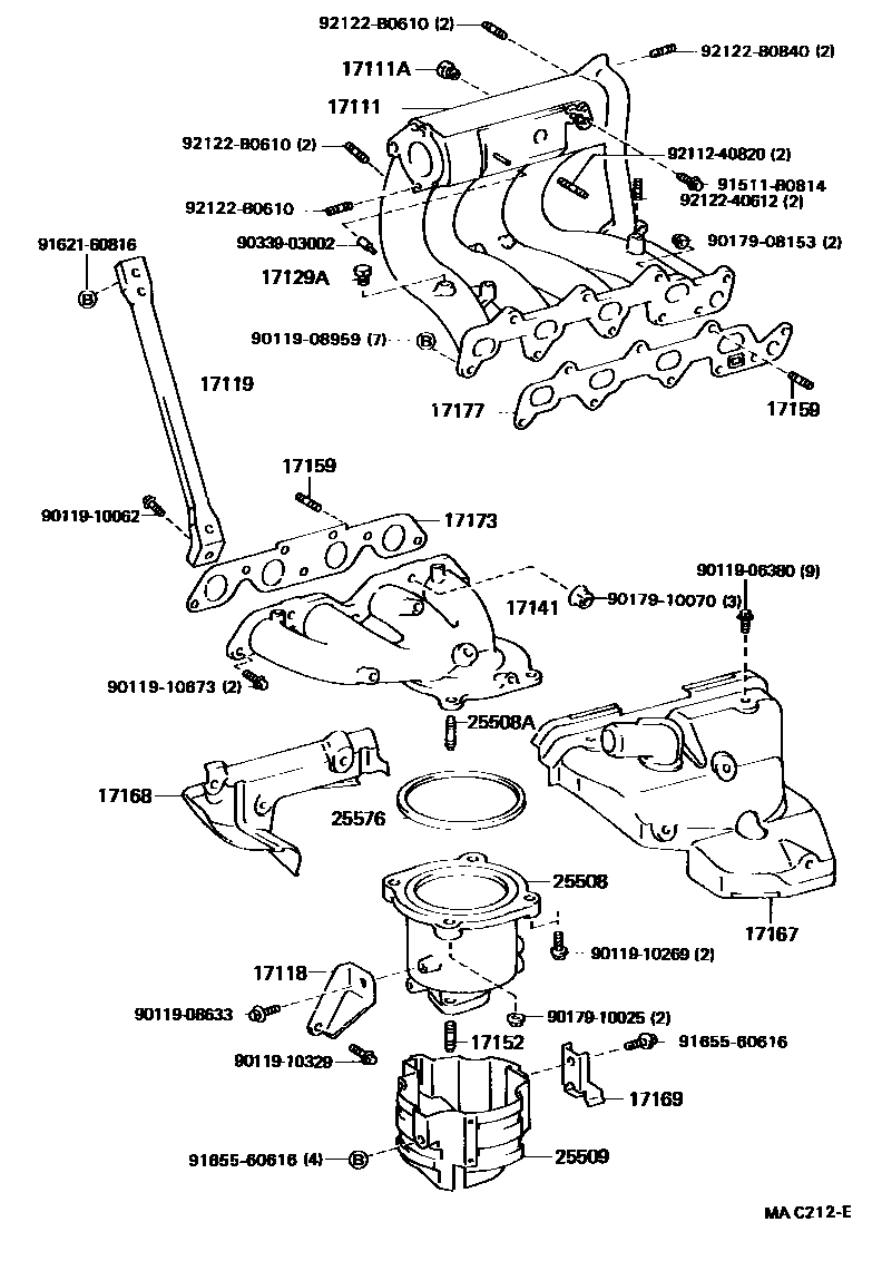Toyota COROLLA Manifold EPC diagram — MAC212E
