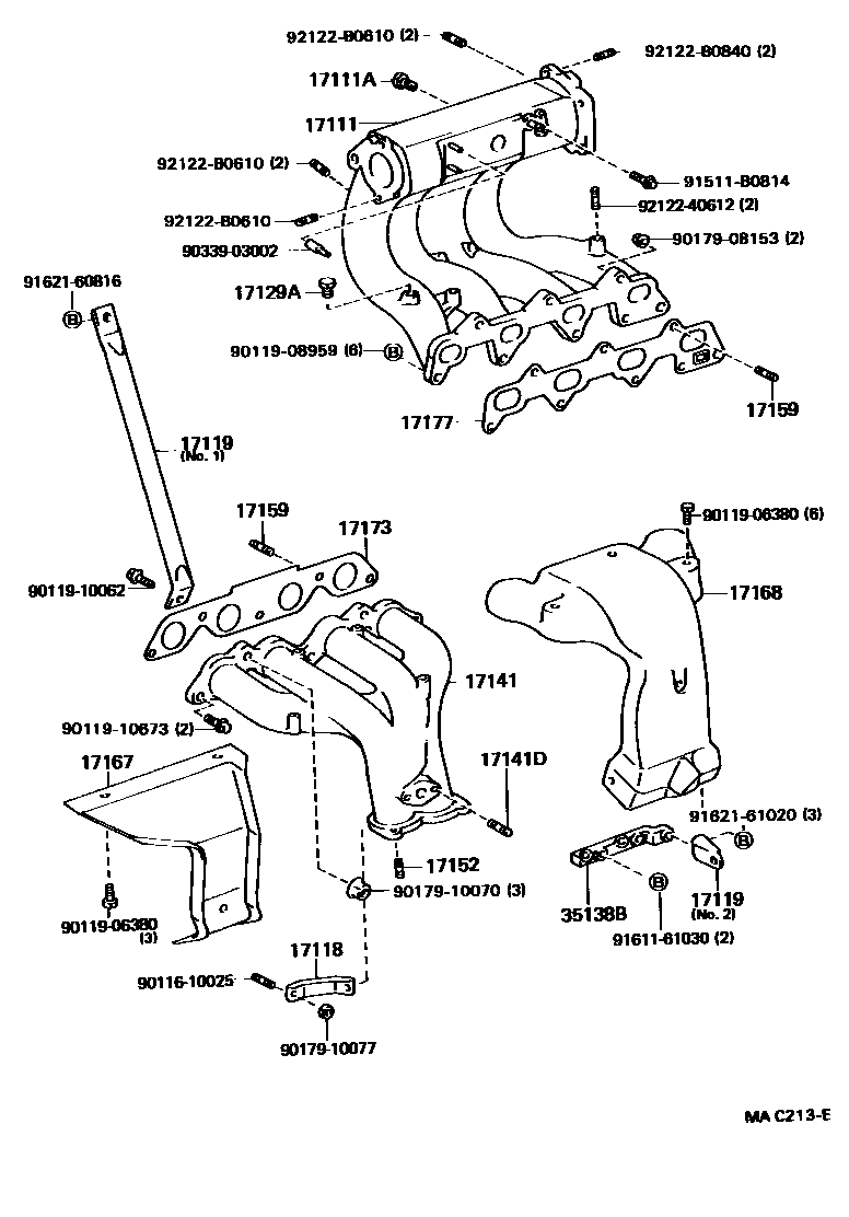 Toyota COROLLA Manifold EPC diagram — MAC213E
