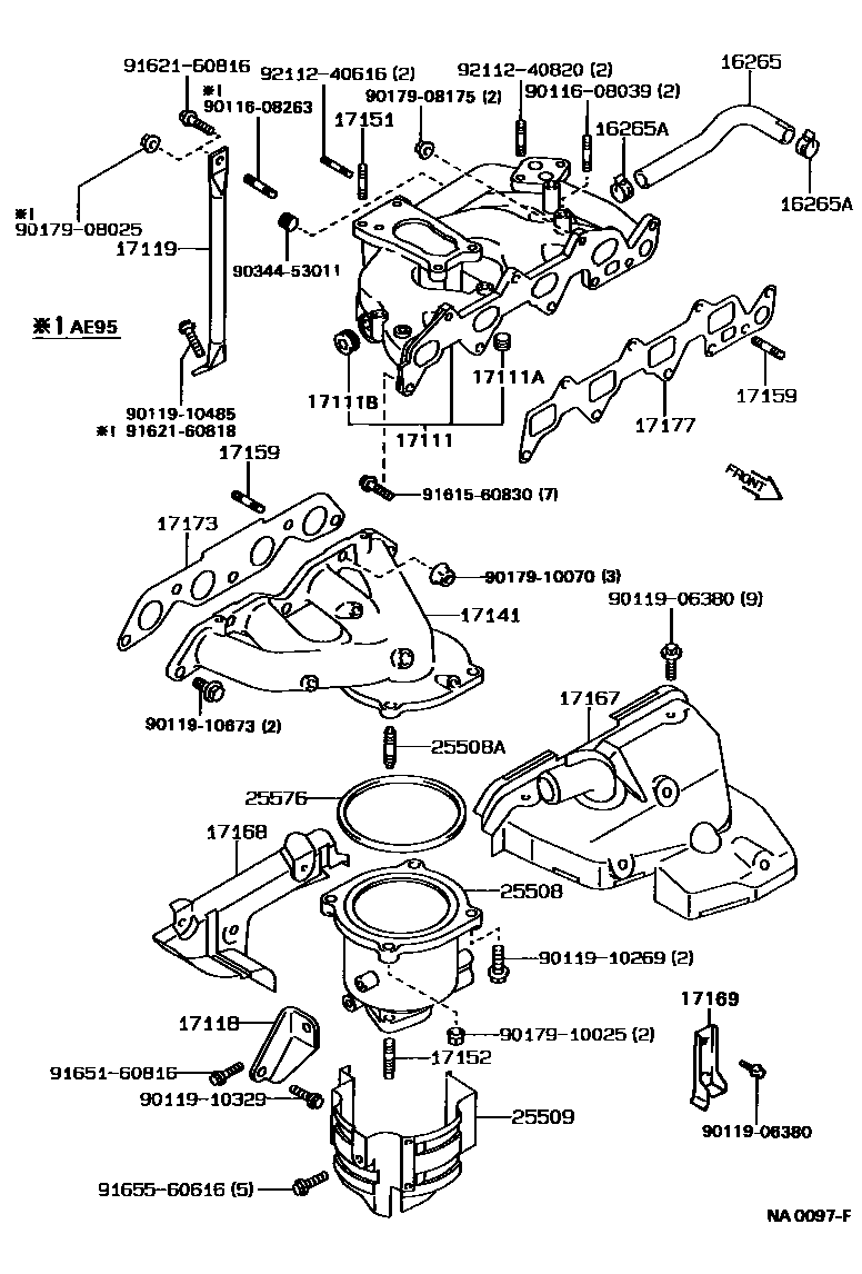Toyota COROLLA Manifold EPC diagram — NA0097F