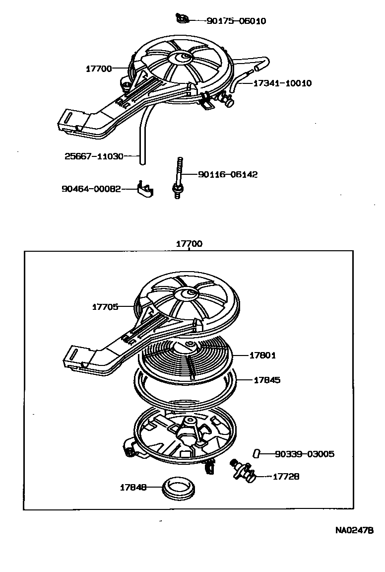 Toyota COROLLA Air Cleaner EPC diagram — NA0247B