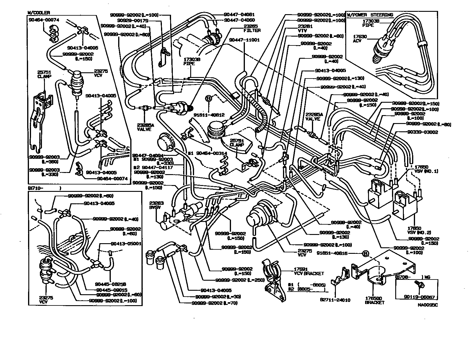 Toyota COROLLA vacuum tube EPC diagram — NA0095C