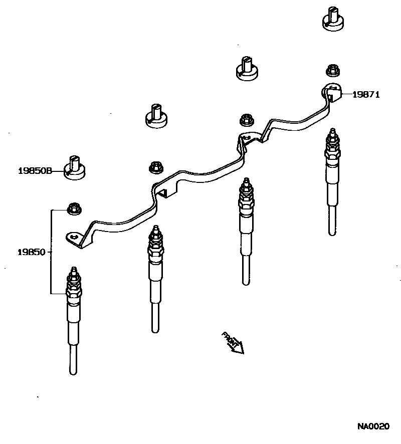 Toyota COROLLA 点火线圈和火花塞 EPC diagram — NA0020