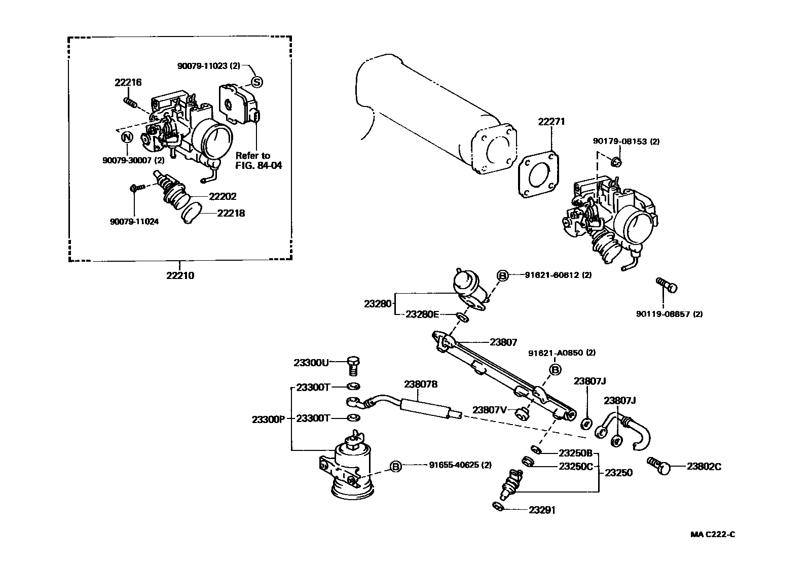 Toyota COROLLA 燃油喷射系统 EPC diagram — MAC222C