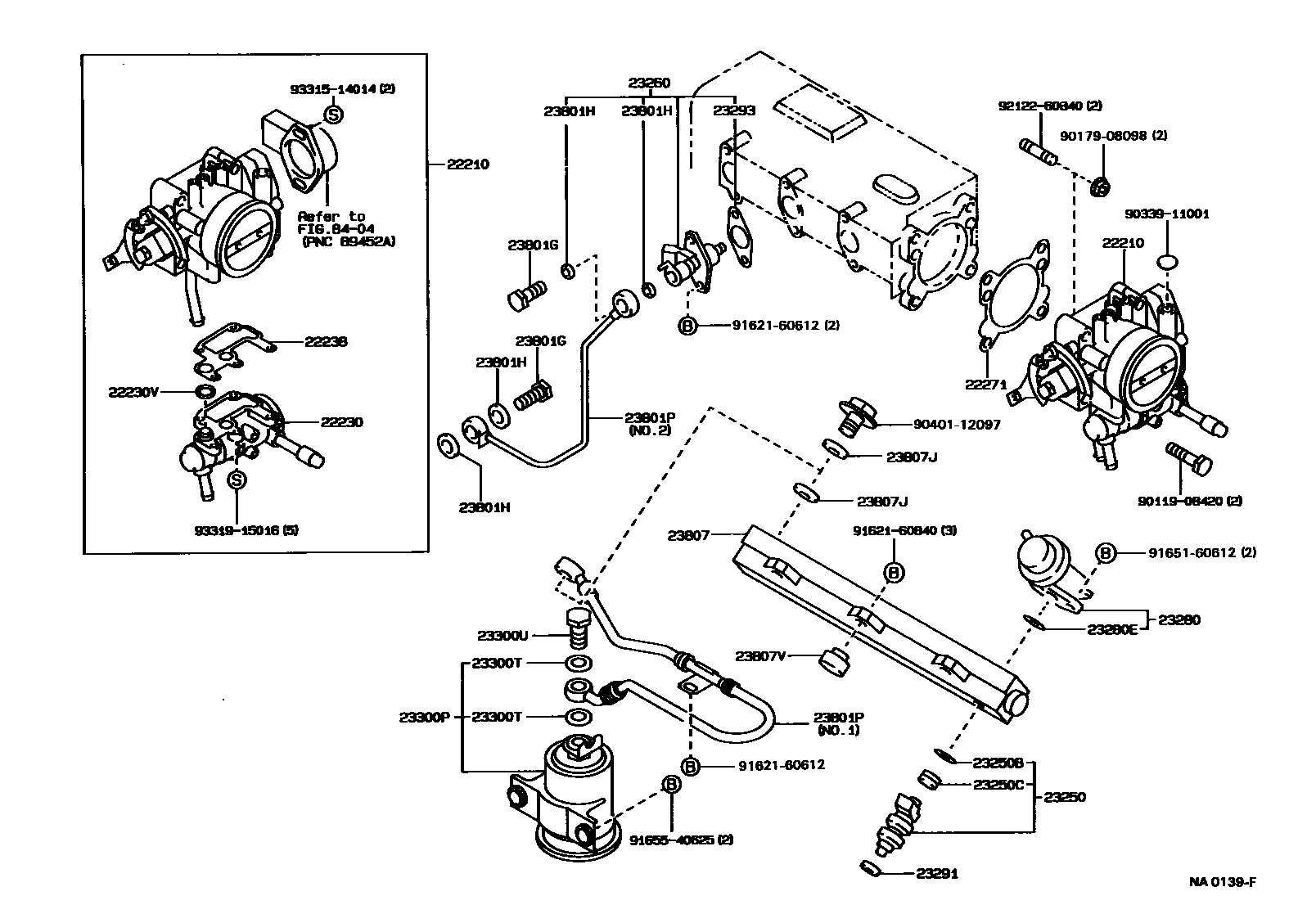 Toyota COROLLA 燃油喷射系统 EPC diagram — NA0139F