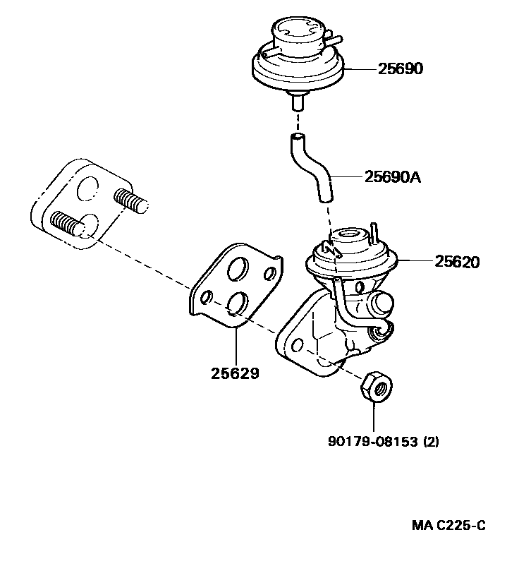 Toyota COROLLA 废气再循环系统 EPC diagram — MAC225C