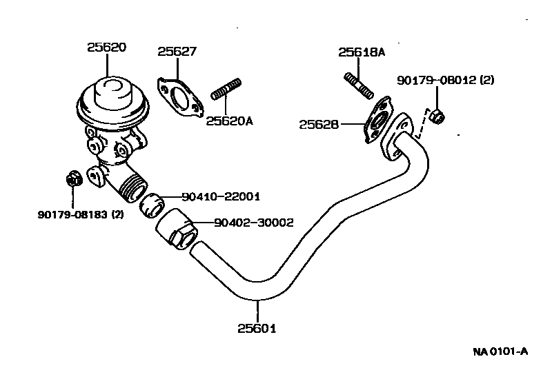 Toyota COROLLA 废气再循环系统 EPC diagram — NA0101A