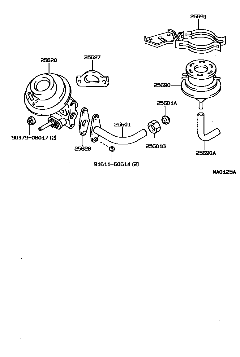 Toyota COROLLA 废气再循环系统 EPC diagram — NA0125A