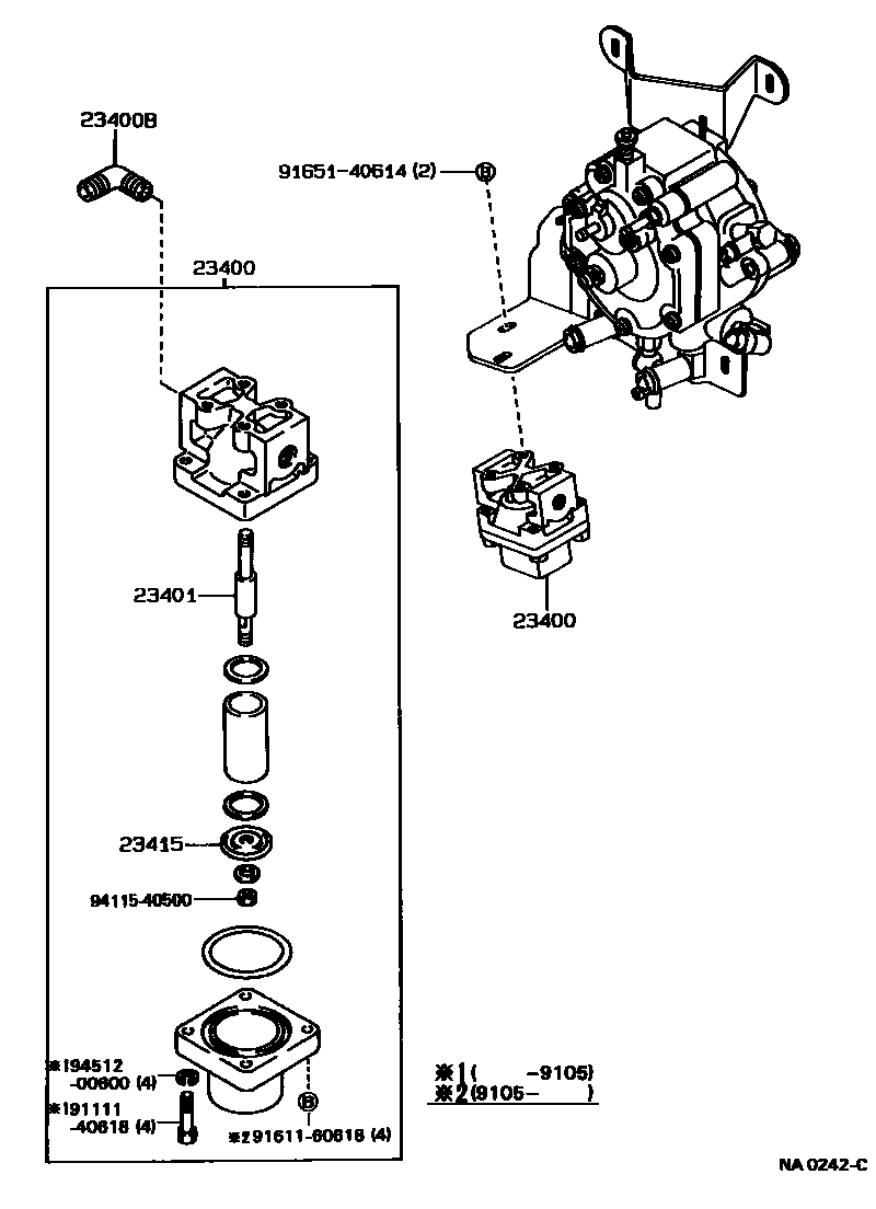 Toyota COROLLA LPG滤清器 EPC diagram — NA0242C