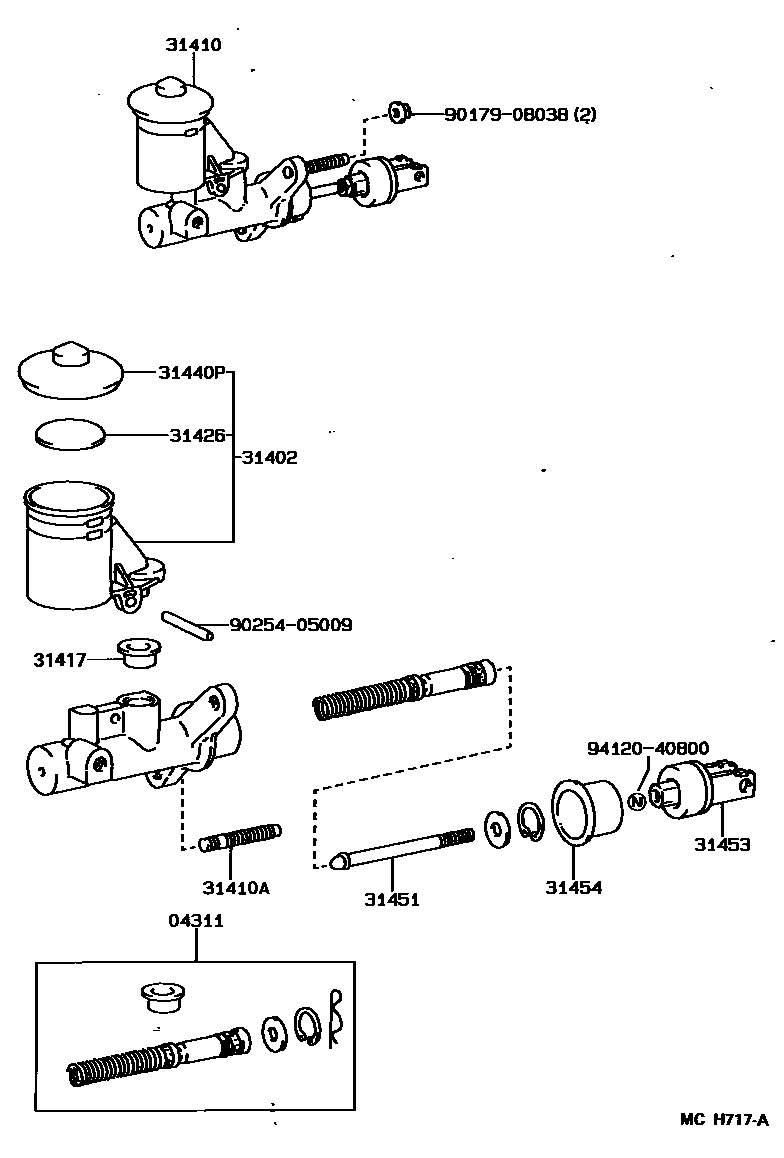 Toyota COROLLA 离合器总泵 EPC diagram — MCH717A