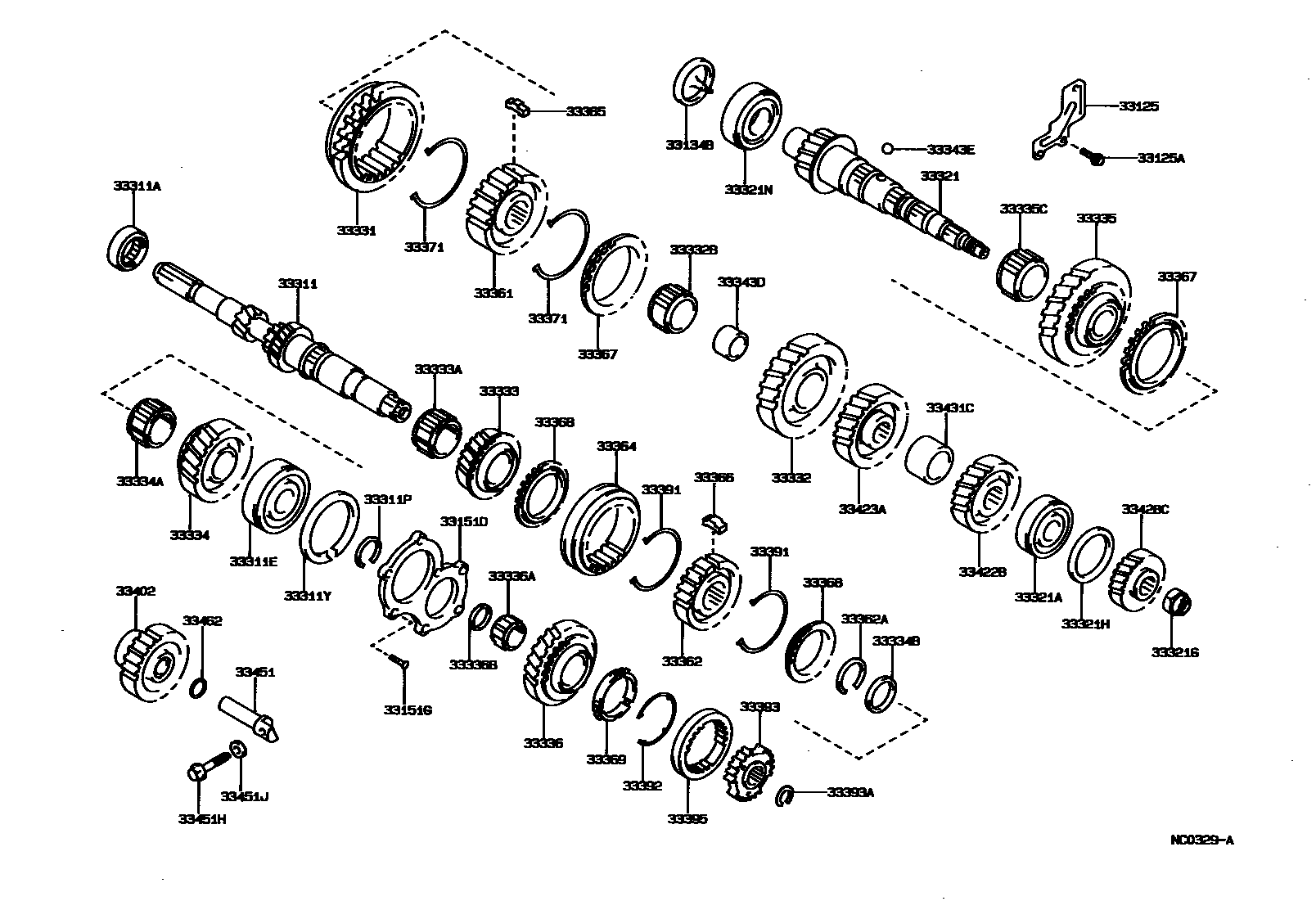 Toyota COROLLA 变速器齿轮(MTM) EPC diagram — NC0329A