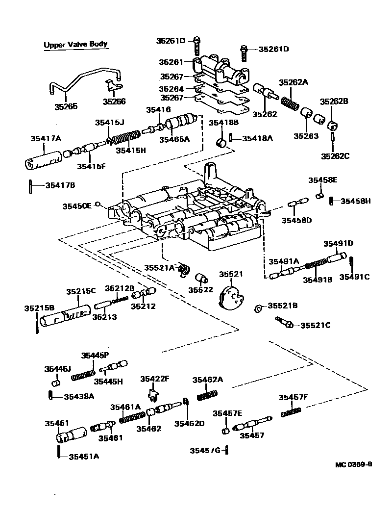 Toyota COROLLA 阀体和滤油网(ATM) EPC diagram — MC0369B