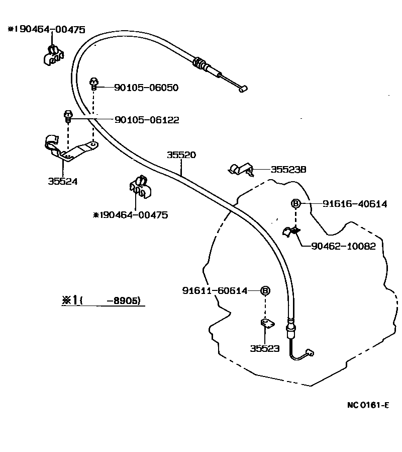 Toyota COROLLA 节气阀连杆和阀杆(ATM) EPC diagram — NC0161E